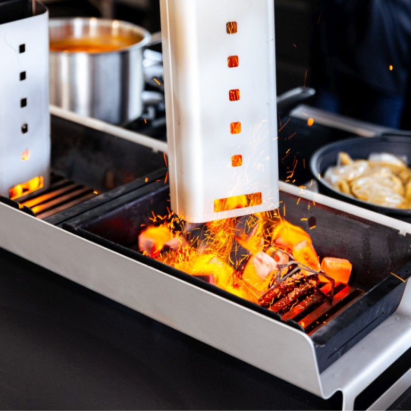 Barbacoa Catering CALIU Acero Inoxidable 30x86x16 cm. COMAS 8684