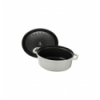 LOS GEMELOS STAUB 40501-421-0 Cocotte STAUB oval blanco trufa de hierro colado . Diametro: 23cm