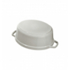 LOS GEMELOS STAUB 40501-421-0 Cocotte STAUB oval blanco trufa de hierro colado . Diametro: 23cm