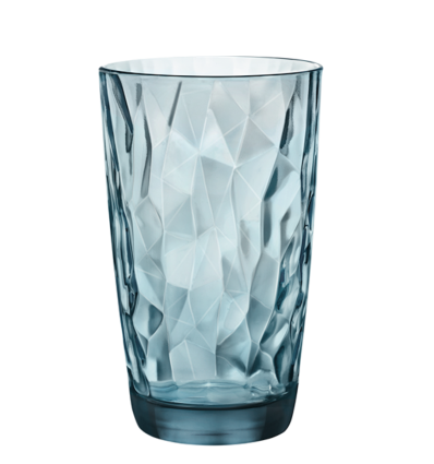 Blue Highball Glasses DIAMOND 47cl Ø8.5x14 cm. BORMIOLI 350240M02321990 (6 units)