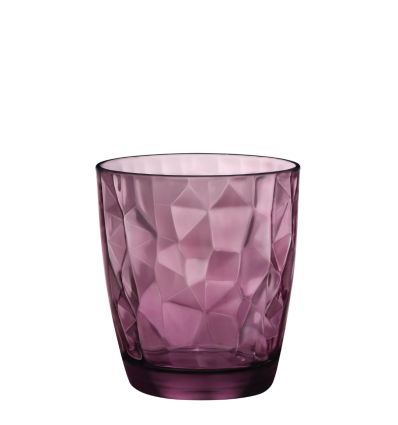 Low Purple Glasses DIAMOND 38.5cl Ø9x10 cm. BORMIOLI 302258M02321990 (6 units)