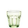 Vasos bajos verdes ROCK BAR LOUNGE 27cl Ø8.4x9.2 cm. BORMIOLI 418930BAA121990 (6 uds)