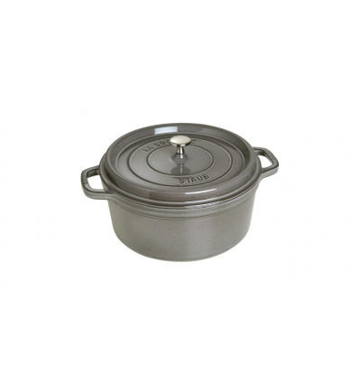 LOS GEMELOS STAUB 40509-314-0 Cocotte STAUB redonda gris grafito de hierro colado . Diametro: 28cm