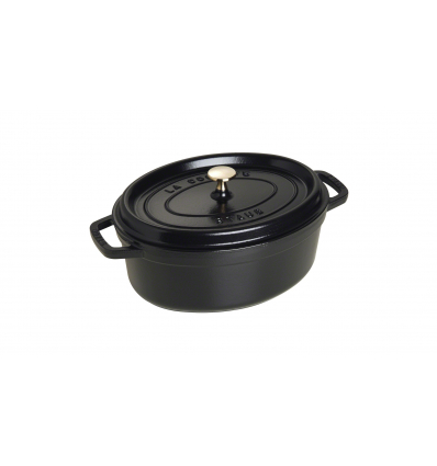 LOS GEMELOS STAUB 40509-315-0 Cocotte STAUB oval negra de hierro colado . Diametro: 29cm