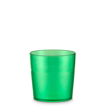 Vaso bajo verde policarbonato 17 cl Ø7x7 cm. PUJADAS P924002V