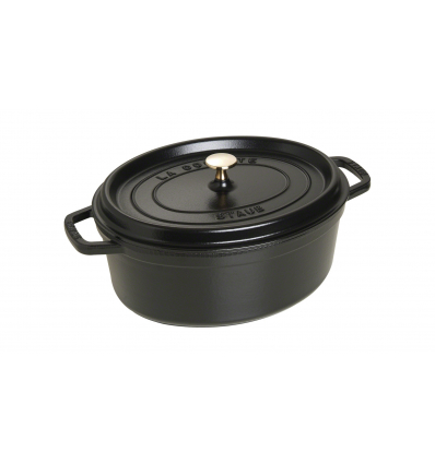 LOS GEMELOS STAUB 40509-319-0 Cocotte STAUB oval negra de hierro colado . Diametro: 31cm