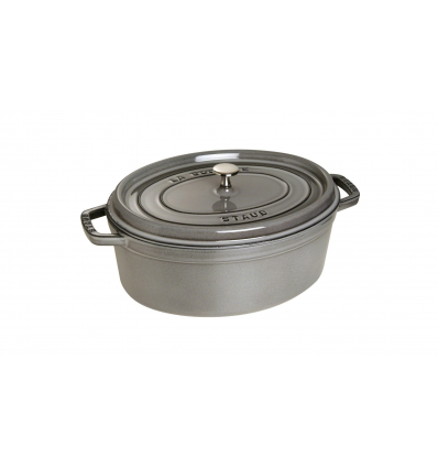 LOS GEMELOS STAUB 40509-320-0 Cocotte STAUB oval gris grafito de hierro colado . Diametro: 31cm