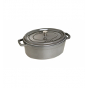 LOS GEMELOS STAUB 40509-320-0 Cocotte STAUB oval gris grafito de hierro colado . Diametro: 31cm