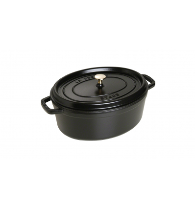 LOS GEMELOS STAUB 40509-322-0 Cocotte STAUB oval negra de hierro colado . Diametro: 33cm