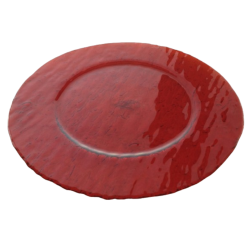 Bajoplato redondo vidrio Rojo anaranjado Ramos 33 cm. ARDACAM 6016 ORANGE (Seis unidades)