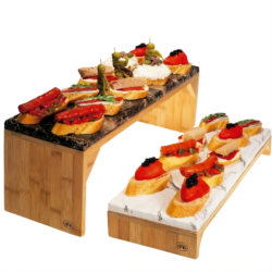 Soporte Expositor en Madera de Acacia| Buffet|Ref. B947052 (Pack de 3)