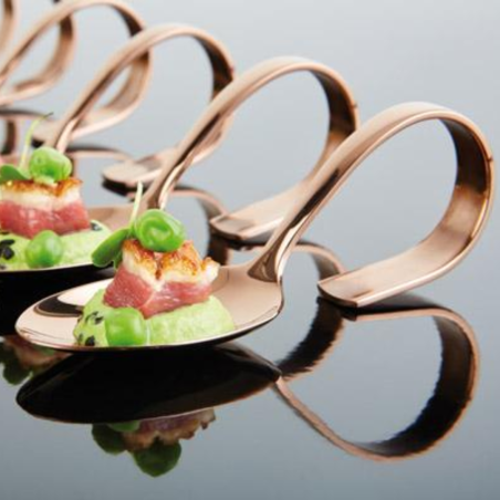 Cuchara presentación gourmet 12 cm en acero inox cobre – APS 00692