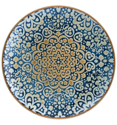 Plato llano gourmet porcelana con decorado Alhambra Ø 27x2,5 cm. B928002E