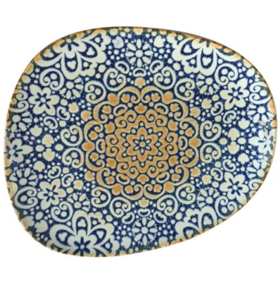 Plato de llano porcelana con decorado Alhambra Tango 33x27 cm. B928265E