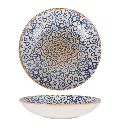 Ensaladera gourmet porcelana con decorado Alhambra Ø 25x5 cm. B928250E