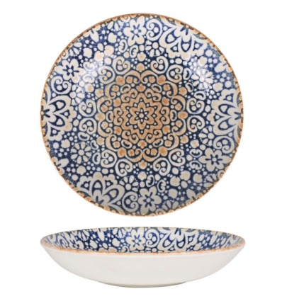 Plato hondo gourmet porcelana con decorado Alhambra Ø 23x4 cm. B928251E