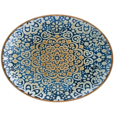 Bandeja oval porcelana decorado Alhambra Banquet 31x24x2.5 cm. B928057E