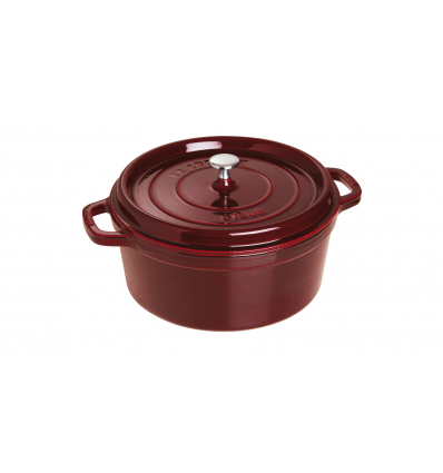 LOS GEMELOS STAUB 40509-362-0 Cocotte STAUB redonda granadina de hierro colado . Diametro: 28cm