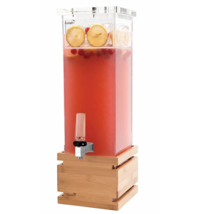 Dispensador de Bebidas Cuadrado con Base de Bambú|7,5L Rosseto LD112