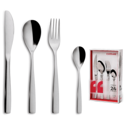 Juego de Cubiertos 24 Piezas Barcelona Satin - Acero Inox | Comas