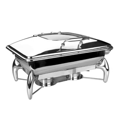 Chafing Dish Luxe GN 1/1 con Visor de Cristal y Tapa Amortiguada | Lacor 69091