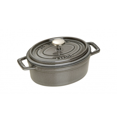 LOS GEMELOS STAUB 40509-477-0 Cocotte STAUB oval gris grafito de hierro colado . Diametro: 15cm