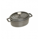 LOS GEMELOS STAUB 40509-477-0 Cocotte STAUB oval gris grafito de hierro colado . Diametro: 15cm