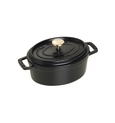 LOS GEMELOS STAUB 40509-478-0 Cocotte STAUB oval negra de hierro colado . Diametro: 15cm