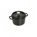 LOS GEMELOS STAUB 40509-480-0 Cocotte STAUB redonda negra de hierro colado . Diametro: 16cm