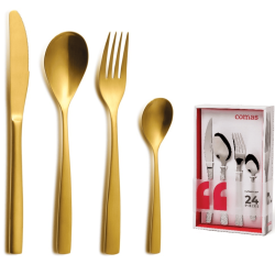 Cubiertos 24 Piezas Barcelona Oro | Comas
