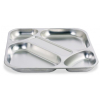 Bandeja Inoxidable para Autoservicio 34x34 cm con 4 Compartimentos | Pack de 12 Supreminox