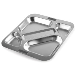 Bandeja de Acero Inoxidable Apilable | 32x37 cm| Autoservicio