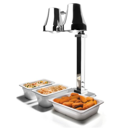 Lámpara de Calentamiento Infrarrojos Doble | Acero Inox