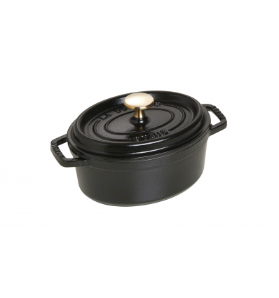 LOS GEMELOS STAUB 40509-482-0 Cocotte STAUB oval negra de hierro colado . Diametro: 17cm