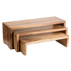 Set de 3 Elevadores expositores de Acacia en Cascada