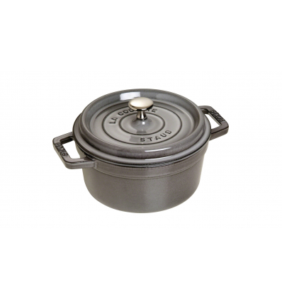 LOS GEMELOS STAUB 40509-484-0 Cocotte STAUB redonda negra de hierro colado. Diametro: 18cm