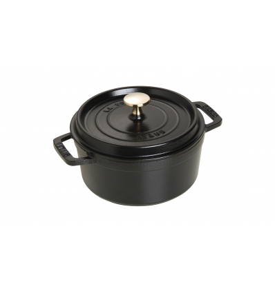 LOS GEMELOS STAUB 40509-485-0 Cocotte STAUB redonda negra de hierro Colado . Diametro: 18cm