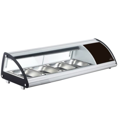 Vitrina Refrigerada 4xGN1/3 | Lacor 69605 | Cristal y Acero Inoxidable