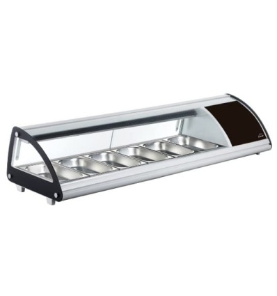 Vitrina Refrigerada 6xGN1/3 | Lacor 69606 | Cristal y Acero Inoxidable