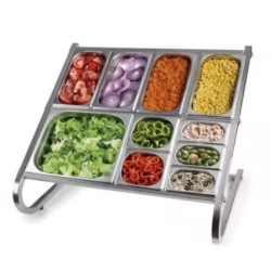 Soporte Cubetas GN Doble | Lacor 66246 | Acero Inoxidable 18/10|Buffet