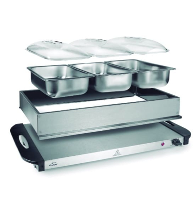 Calentador Buffet 3 x GN 1/3 | Lacor 69445 | 300W Acero Inoxidable