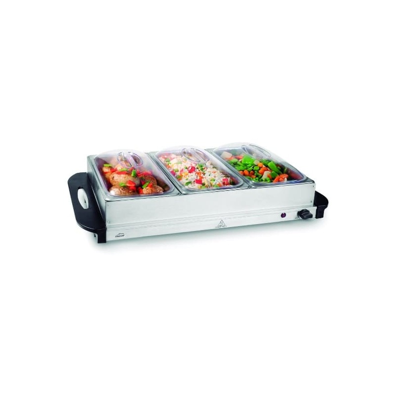 Calentador Buffet 3 x GN 1/3 | Lacor 69445 | 300W Acero Inoxidable