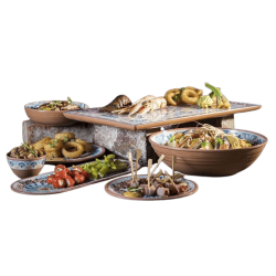 Mini Bol "Arabesque" Melamina Beige y Azul 0,2 L | APS 84687