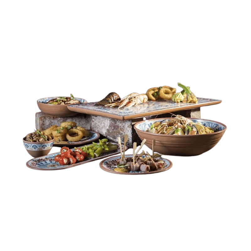 Mini Bol "Arabesque" Melamina Beige y Azul 0,2 L | APS 84687