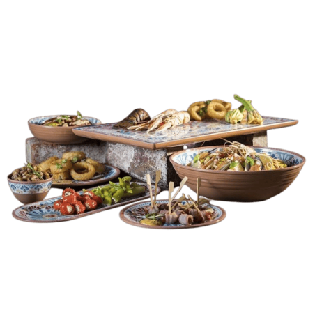 Mini Bol "Arabesque" Melamina Beige y Azul 0,2 L | APS 84687