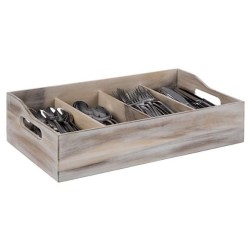 Porta Cubiertos "Vintage"  Madera Blanca | APS 11951 | Hostelería