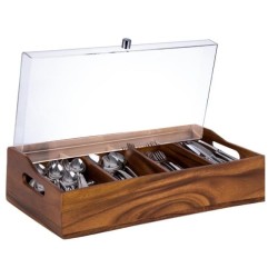 Porta Cubiertos  Tapa "Acacia" Madera Natural | APS 11949 | Hostelería