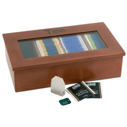 Caja para Té de Madera con Ventana Transparente | APS 11574