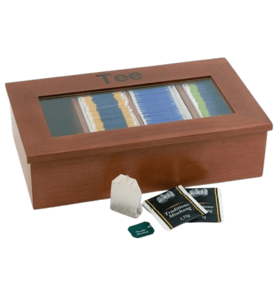 Caja para Té de Madera con Ventana Transparente | APS 11574
