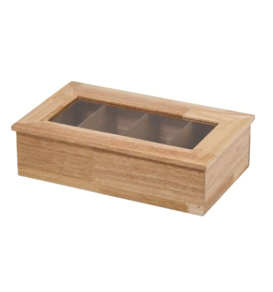 Caja para Té de Madera con 4 Compartimentos | APS 11574